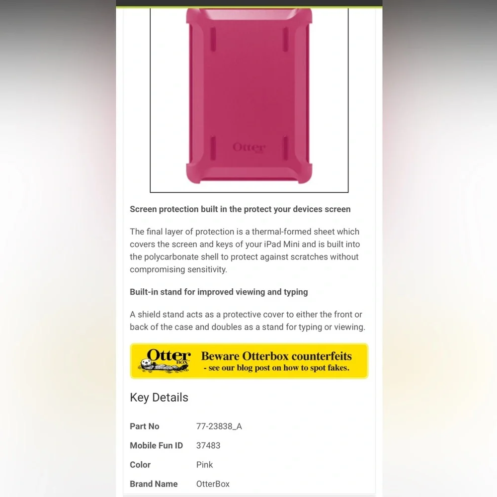 pink ipad mini defender case - otterbox!